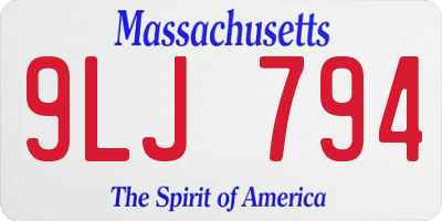MA license plate 9LJ794
