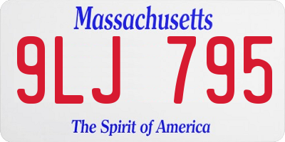 MA license plate 9LJ795