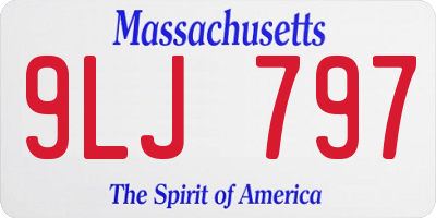 MA license plate 9LJ797