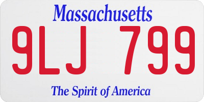 MA license plate 9LJ799