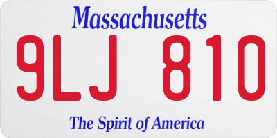 MA license plate 9LJ810