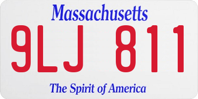 MA license plate 9LJ811