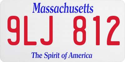 MA license plate 9LJ812