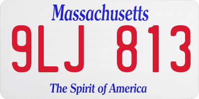 MA license plate 9LJ813