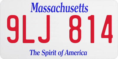 MA license plate 9LJ814