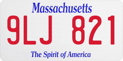 MA license plate 9LJ821