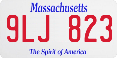 MA license plate 9LJ823