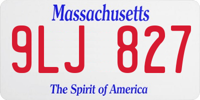 MA license plate 9LJ827