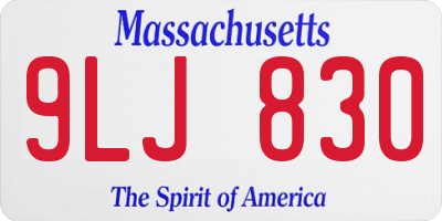 MA license plate 9LJ830