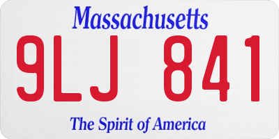 MA license plate 9LJ841