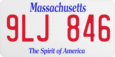 MA license plate 9LJ846
