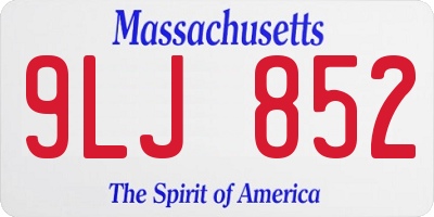 MA license plate 9LJ852