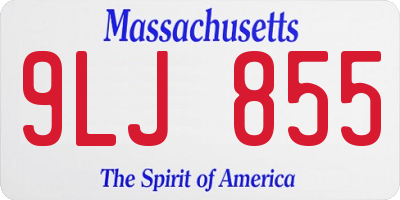 MA license plate 9LJ855