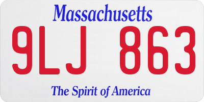 MA license plate 9LJ863