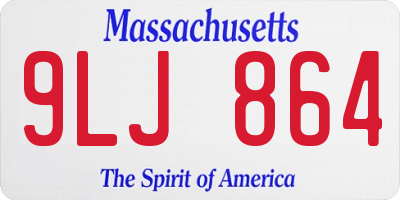 MA license plate 9LJ864