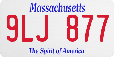 MA license plate 9LJ877