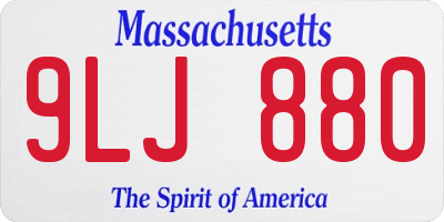 MA license plate 9LJ880