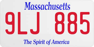MA license plate 9LJ885