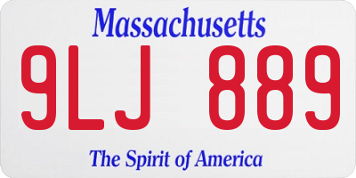 MA license plate 9LJ889