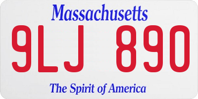 MA license plate 9LJ890
