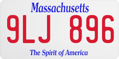 MA license plate 9LJ896