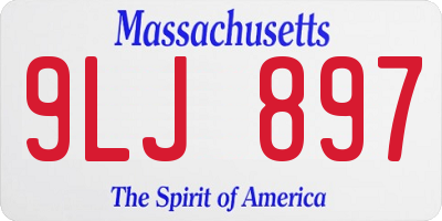 MA license plate 9LJ897