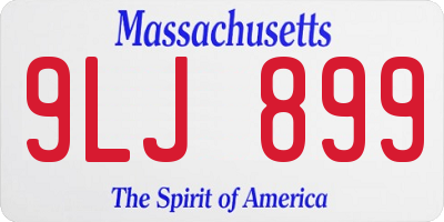 MA license plate 9LJ899