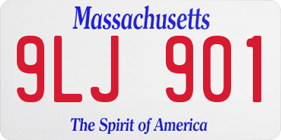 MA license plate 9LJ901