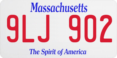 MA license plate 9LJ902