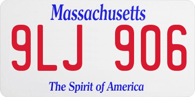 MA license plate 9LJ906