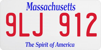 MA license plate 9LJ912