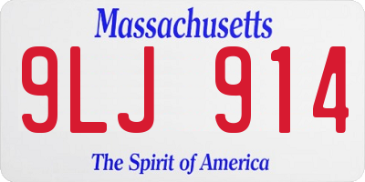 MA license plate 9LJ914