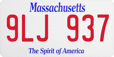 MA license plate 9LJ937