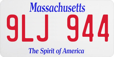 MA license plate 9LJ944