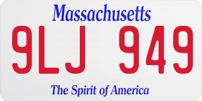 MA license plate 9LJ949