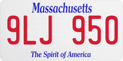 MA license plate 9LJ950
