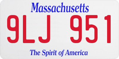 MA license plate 9LJ951