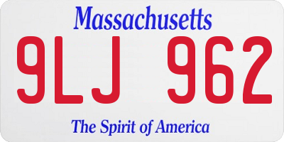 MA license plate 9LJ962