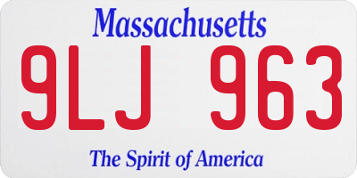 MA license plate 9LJ963