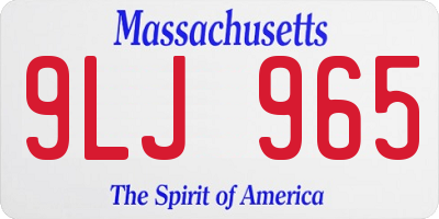 MA license plate 9LJ965