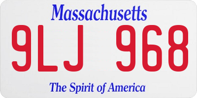 MA license plate 9LJ968