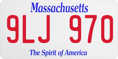 MA license plate 9LJ970