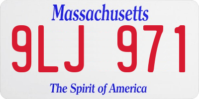 MA license plate 9LJ971