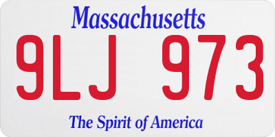 MA license plate 9LJ973