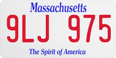 MA license plate 9LJ975