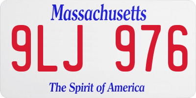 MA license plate 9LJ976