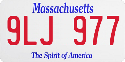 MA license plate 9LJ977