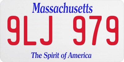 MA license plate 9LJ979