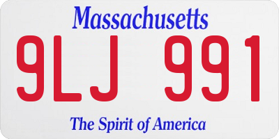 MA license plate 9LJ991