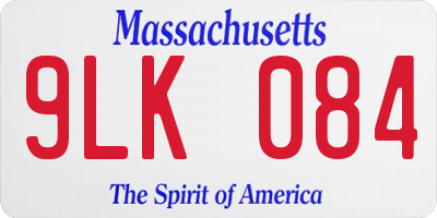 MA license plate 9LK084